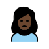 woman frowning, dark skin tone